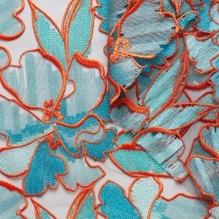 D21C00010 | Floral Embroidery Lace On Tulle