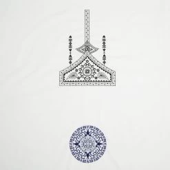 T20A00147 | Embroidery Circle And Pyramid Cotton Poplin