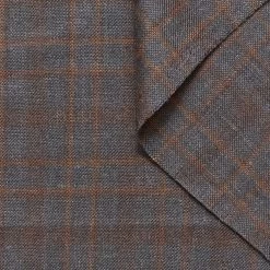 T20A00202 | Checks Wool Silk Linen Blend Drap