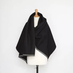 T20A00343 | Melange Diagonal Twill Coating -Nona Source Shop T20A00343 Black 02