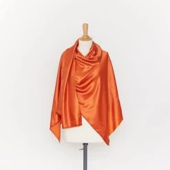 T21B00397 | Shiny Cupro Lining -Nona Source Shop T21B00397 RedOrange 02