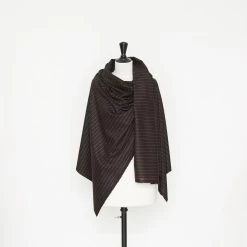 T22A01130 | Pinstripes Wool Flannel 5 T22A01130 | Pinstripes Wool Flannel -Nona Source Shop T22A01130 BlackCoffee 02