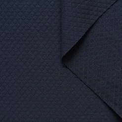 T22E00703 | Water Repellent Wool & Cotton Diamond Piqué -Nona Source Shop T22E00703 Blueberry 01
