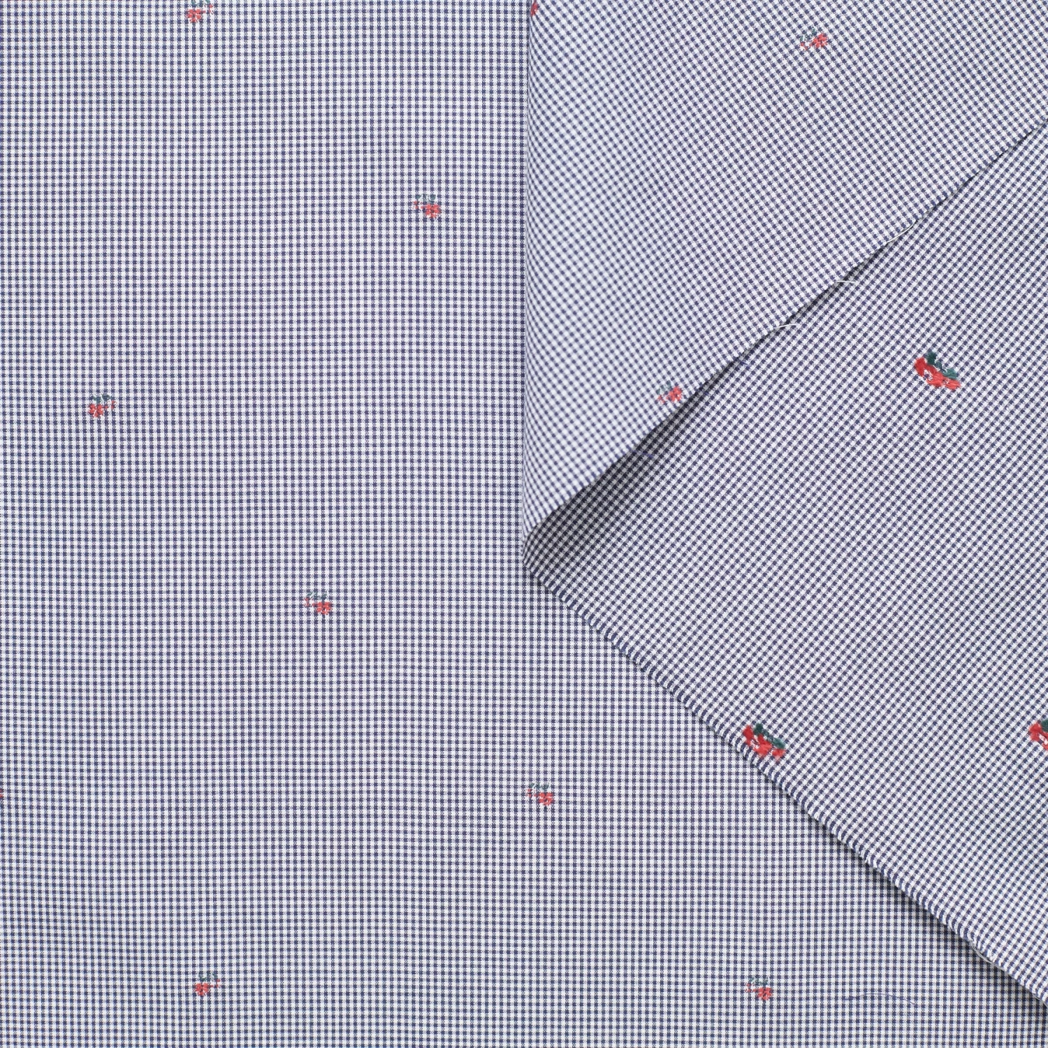 T22I00915 | Gingham Poplin With Flower Detail 3 T22I00915 | Gingham Poplin With Flower Detail