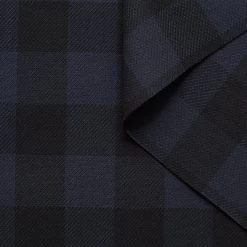 T22M00940 | Double Face Checked Wool Crepe -Nona Source Shop T22M00940 DarkBlue 01