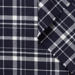 T22M00964 | Checked Virgin Wool Drap -Nona Source Shop T22M00964 DarkBlue 01