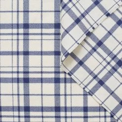 T22M00964 | Checked Virgin Wool Drap -Nona Source Shop T22M00964 EstateBlue 01