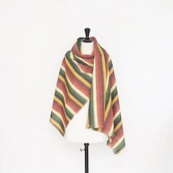 T22M00982 | Multicolor Blurry Stripe Cotton Canvas