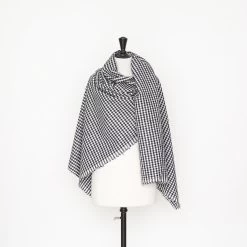 T22N01290 | Bouclé Gingham Wool -Nona Source Shop T22N01290 Black 02