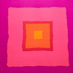 T22N01293 | Large Squares Wool & Silk Panels 136cm X 138cm -Nona Source Shop T22N01293 FestivalFuchsia 03