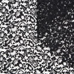 T22N01317 | Floral Scalloped Lace 144cm -Nona Source Shop T22N01317 Black 01