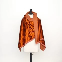 T22Q03257 | Embossed Shiny Silk Velvet -Nona Source Shop T22Q03257 PumpkinSpice 02