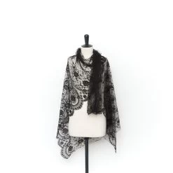 T22W03641 | Floral Lace 145cm 7 T22W03641 | Floral Lace 145cm -Nona Source Shop T22W03641 Black 02