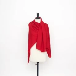 T23M04371 | Viscose & Acetate Crepe -Nona Source Shop T23M04371 TangoRed 02