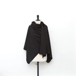 T23V05818 | Wool Diagonal Crepe -Nona Source Shop T23V05818 Black 02