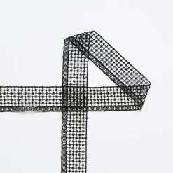 T24M10417 | Checkered Galloon 3cm 5 T24M10417 | Checkered Galloon 3cm -Nona Source Shop T24M10417 Black 01