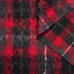 T24M10453 | Double Face Hairy Wool & Mohair Tartan 16 T24M10453 | Double Face Hairy Wool & Mohair Tartan -Nona Source Shop T24M10453 EquestrianRed 01