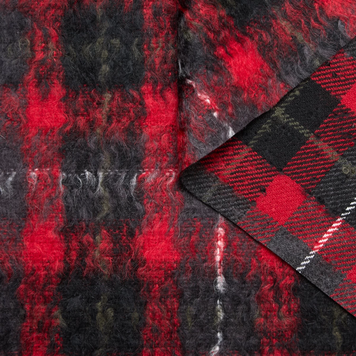 T24M10453 | Double Face Hairy Wool & Mohair Tartan 8 T24M10453 | Double Face Hairy Wool & Mohair Tartan - Image 6