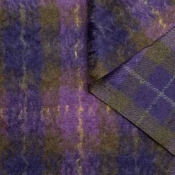 T24M10453 | Double Face Hairy Wool & Mohair Tartan 13 T24M10453 | Double Face Hairy Wool & Mohair Tartan -Nona Source Shop T24M10453 PatricianPurple 01