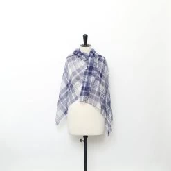 T24M10462 | Check Print Cotton Tulle 14 T24M10462 | Check Print Cotton Tulle -Nona Source Shop T24M10462 MazarineBlue 02