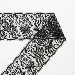 T24M10468 | Viscose Floral Galloon 10cm 7 T24M10468 | Viscose Floral Galloon 10cm -Nona Source Shop T24M10468 Black 01