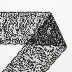 T24M10471 | Viscose Floral Band Lace 15cm -Nona Source Shop T24M10471 Black 01